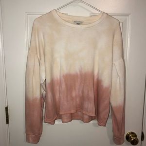 American Eagle Cropped Long Sleeve Ombré Shirt